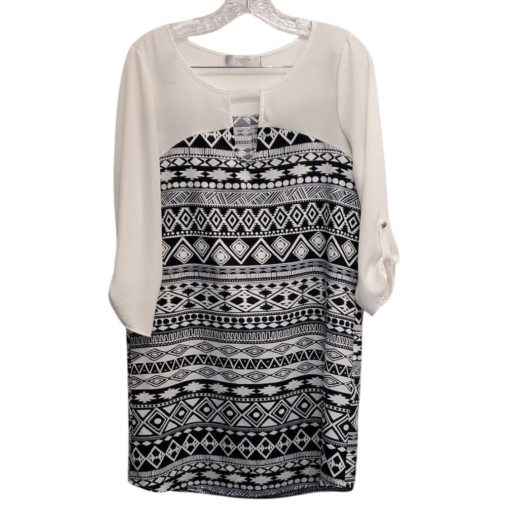 Mahina Women's Midi 3/4 Sleeve Dress Boho Size Large